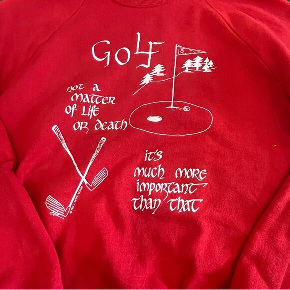 Vintage Red Golf Crewneck Men's Size Large Preppy Funny - Picture 2 of 5